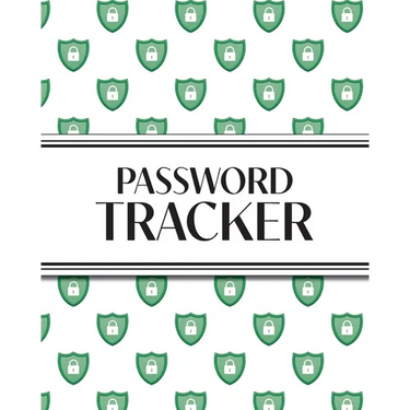 XL Large Print Password Tracker (Lock Shield Green): 8"x10" 450+ Alphabetical Password Logbook for Easy Organization; Perfect for Seniors with its 16
