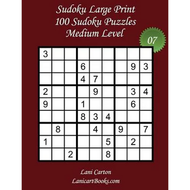 Sudoku Large Print - Medium Level - N°7: 100 Medium Sudoku Puzzles - Puzzle Big Size (8.3"x8.3") and Large Print (36 points)