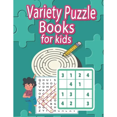 Variety Puzzle Books For Kids: Mixed Smart Games (Word Search, Sudoku, Mazes, I spy, Hangman...) and More !