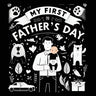 High Contrast Baby Book - Father's Day: My First Fathers Day For Newborn, Babies, Infants High Contrast Baby Book of Family days Black and White Baby