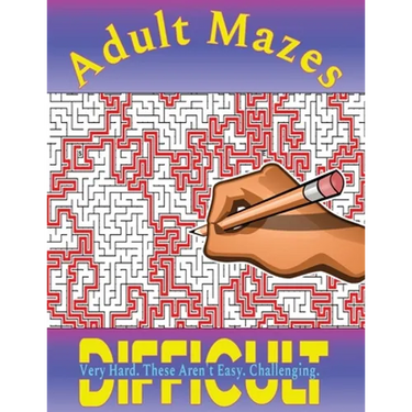 Mazes for Adults: 100 Difficult Mazes for Hours of Fun and Challenging Puzzling - Great for Relaxation and Stress Relief