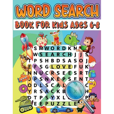 Word Search Book For Kids Ages 6-8: Amazing Educational Word Search Activity Book For Boys And Girls. Fun Word Search Puzzle Book With Brain Games For