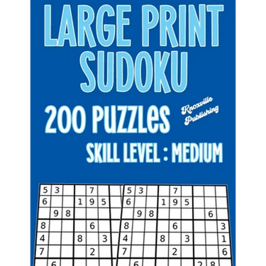 Sudoku Large Print Puzzle Books For Adults Medium Difficulty: 200 Large Print Medium Sudoku Puzzles To Challenge Your Mind. Large 40 Point Font