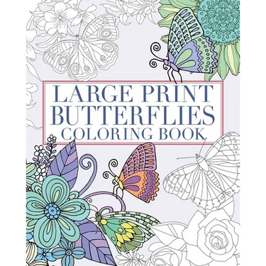 Large Print Butterflies Coloring Book