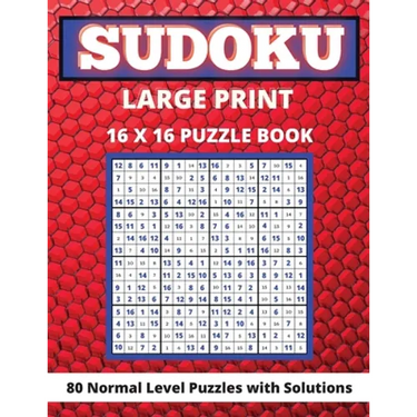 Sudoku Large Print 16x 16: 80 Sudoku Puzzles Normal Level Brain Games Book for Adults and Seniors Great Gift for Any Sudoku Lovers