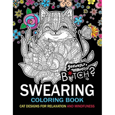 Swearing Coloring book: An Adult coloring book: Cat design with swear word and flower