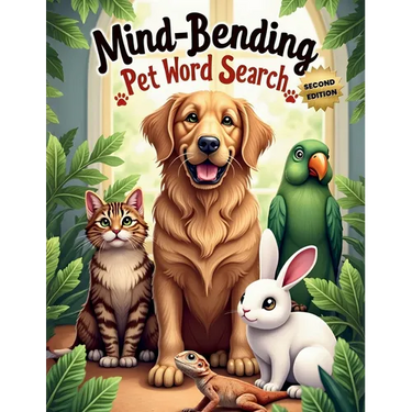 Mind-Bending Pet Word Search (Second Edition): 50 Challenging Pet Animal-Themed Puzzles for Word Search Pros plus 10 Bonus Coloring Pages!