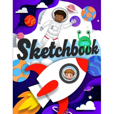 Sketchbook: A Drawing Notebook with Astronauts, Rockets, and Cute Aliens, Sketch Pad (8.5x11)