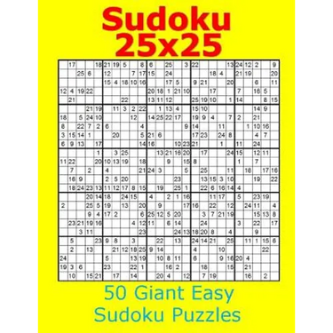 Sudoku 25x25 50 Giant Easy Sudoku Puzzles
