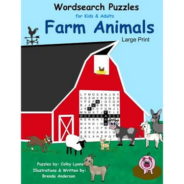 Word Search Puzzles Farm Animals: For kids and Adults Large Print