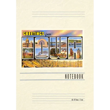 Vintage Lined Notebook Greetings from Iowa