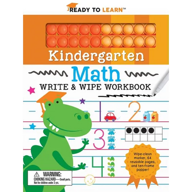 Ready to Learn Kindergarten Math Write & Wipe Workbook with Popper