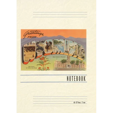 Vintage Lined Notebook Greetings from Wyoming