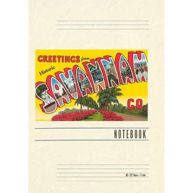 Vintage Lined Notebook Greetings from Savannah