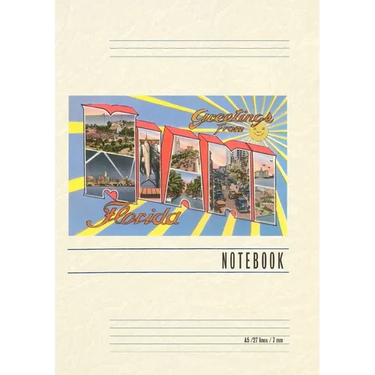 Vintage Lined Notebook Greetings from Miami, Florida
