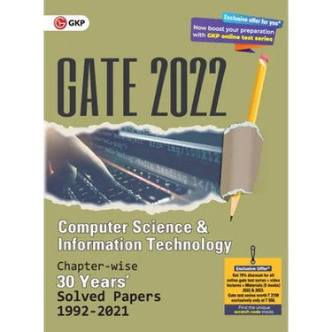 GATE 2022 Computer Science and Information Technology - 30 years Chapter wise Solved Papers (1992-2021).