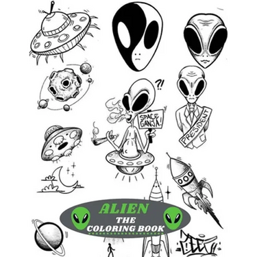 Alien the Coloring Book: Amazing kids Coloring Book with Fun Easy and Relaxing Coloring Pages Alien Inspired Scenes and Designs for Stress.
