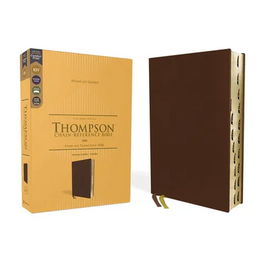 Kjv, Thompson Chain-Reference Bible, Genuine Leather, Calfskin, Brown, Red Letter, Thumb Indexed, Comfort Print