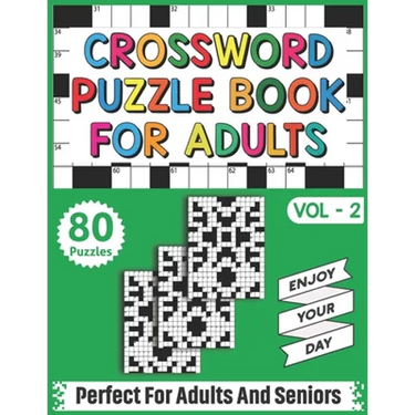 Crossword Puzzle Book For Adults: 80 Easy-To-Read Crossword Puzzles Book For Adults Women Men Medium To Difficult Level