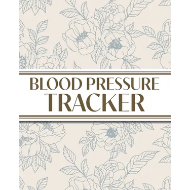 XL Large Print 1-Year Blood Pressure Tracker (Blue Roses on Cream): 8"x10" 52+ Extra Weeks Large Daily Blood Pressure Logbook Tracker Complete with Mo