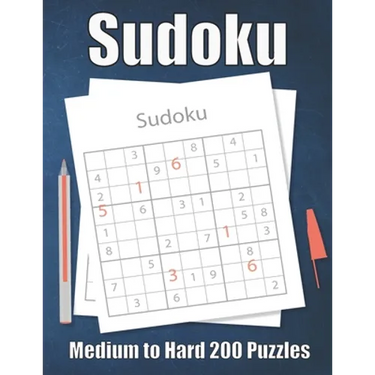 Sudoku Medium to Hard 200 Puzzles: Large Print Sudoku Puzzle Book