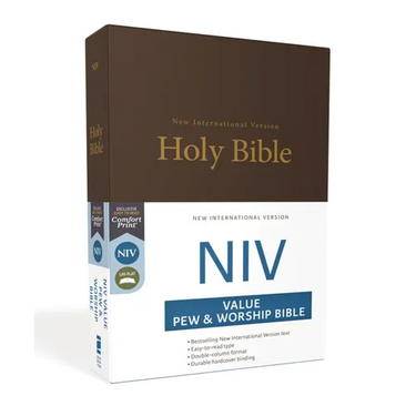 NIV, Value Pew and Worship Bible, Hardcover, Brown