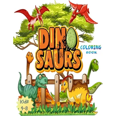 Dinosaurs Coloring Book: Great Gift for Boys & Girls, Age 4-8. 33 unique Dinosaur pictures! Pages are one-sided so markers won't bleed through