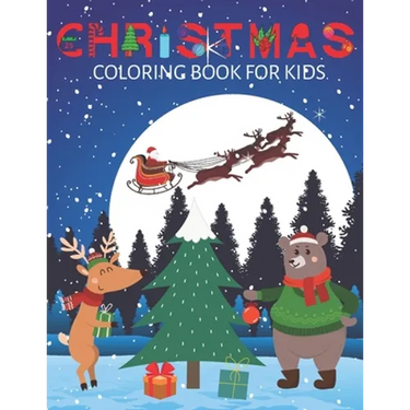 Christmas coloring book for kids: Ages 4-12 years