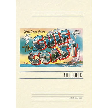 Vintage Lined Notebook Greetings from the Gulf Coast