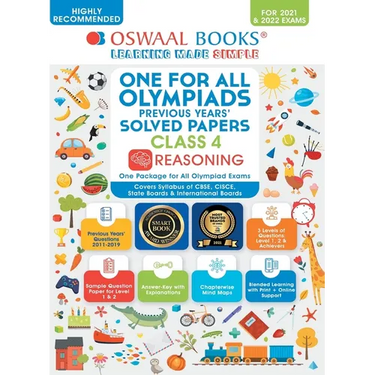 One for All Olympiad Previous Years' Solved Papers, Class-4 Reasoning Book (For 2022 Exam)