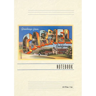 Vintage Lined Notebook Greetings from Carmel, California