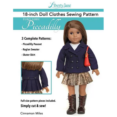 Liberty Jane 18 Inch Doll Clothes Pattern Euro Libby: Piccadilly