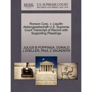 Ronson Corp. V. Liquifin Aktiengesellschaft U.S. Supreme Court Transcript of Record with Supporting Pleadings