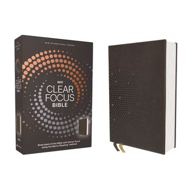 Niv, Clear Focus Bible, Leathersoft, Charcoal Brown: Read More of the Bible with Better Focus