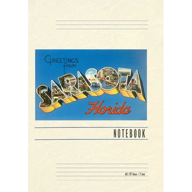 Vintage Lined Notebook Greetings from Sarasota, Florida