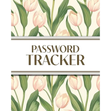 XL Large Print Password Tracker (Pink Tulips): 8"x10" 450+ Alphabetical Password Logbook for Easy Organization; Perfect for Seniors with its 16 pt Fon