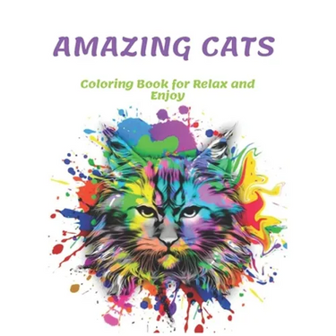 Amazing Cats Coloring Book for Relax and Enjoy
