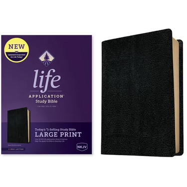 NKJV Life Application Study Bible, Third Edition, Large Print (Bonded Leather, Black, Red Letter)