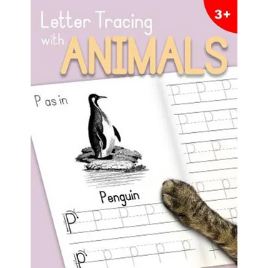 Letter Tracing With Animals: Learn the Alphabet - Handwriting Practice Workbook for Children in Preschool and Kindergarten - Lilac-Peach Cover