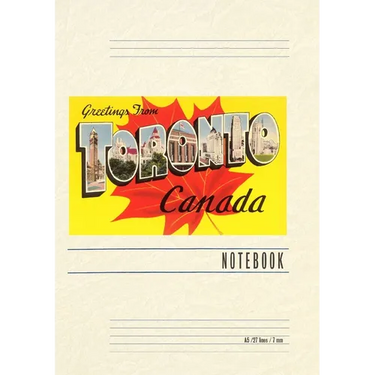 Vintage Lined Notebook Greetings from Toronto, Canada