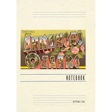Vintage Lined Notebook Greetings from Arkansas Ozarks