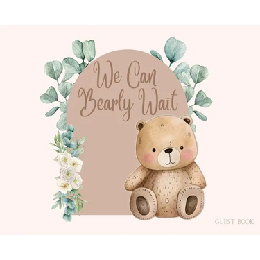 Bear Baby Shower hardback Guest Book (landscape)
