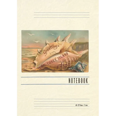 Vintage Lined Notebook Greetings from Coney Island, Conch