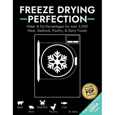 Freeze Drying Perfection: Water & Fat Percentages for over 2,500 Meat, Seafood, Poultry, and Dairy Foods