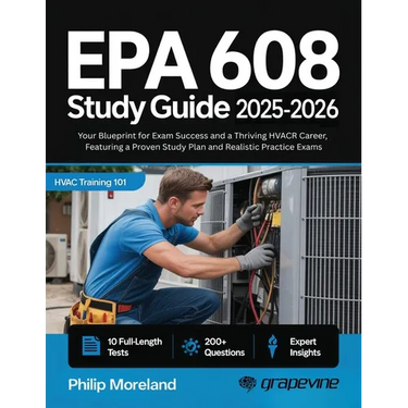 EPA 608 study guide 2025-2026: Your Blueprint for Exam Success and a Thriving HVACR Career, Featuring a Proven Study Plan and Realistic Practice Exams