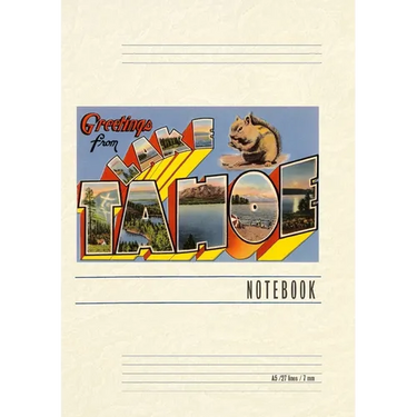 Vintage Lined Notebook Greetings from Lake Tahoe