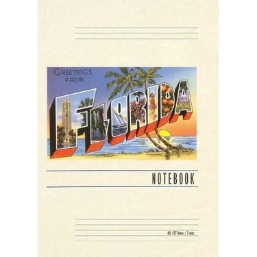 Vintage Lined Notebook Greetings from Florida