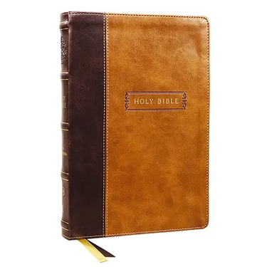 KJV Holy Bible with Apocrypha and 73,000 Center-Column Cross References, Brown Leathersoft, Red Letter, Comfort Print: King James Version