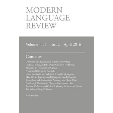 Modern Language Review (111: 2) April 2016