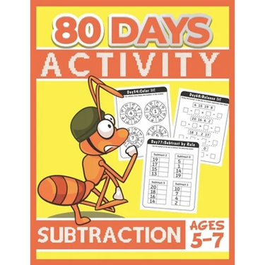 80 Days Activity Subtraction for Kids Ages 5-7: Funny Basic Math Workbook Grade 1, 1st Grade Math, Subtraction Within 20